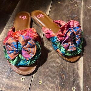 GB Girls Vibrant Floral Slide Sandals